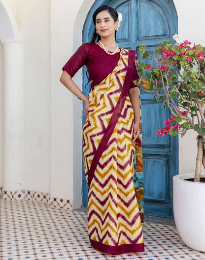 Beige Khadi Printed Saree