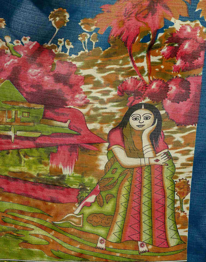 Beige Khadi Printed Saree