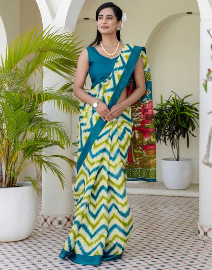 Beige Khadi Printed Saree