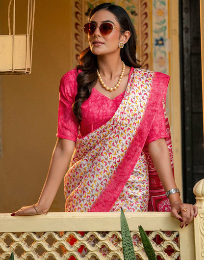 Off White Khadi Printed Saree