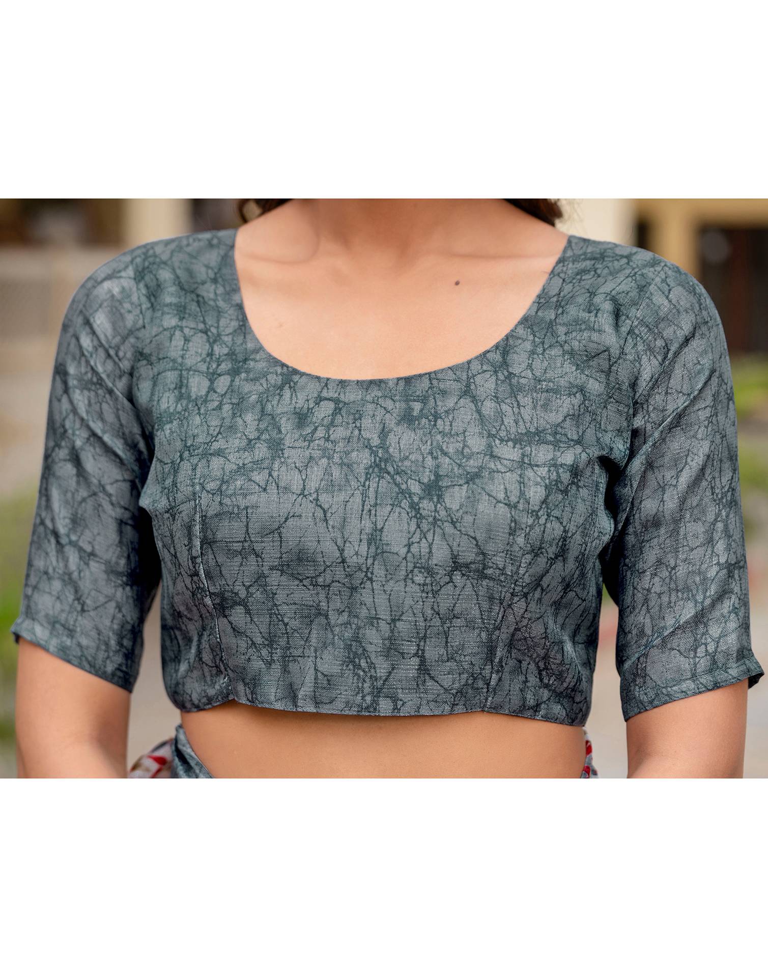 Off White Khadi Printed Saree