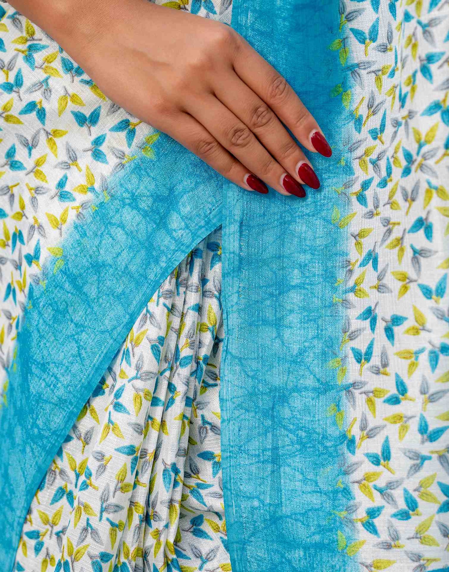 Off White Khadi Printed Saree