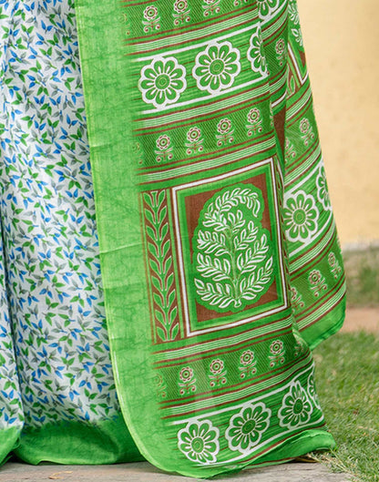 Off White Khadi Printed Saree