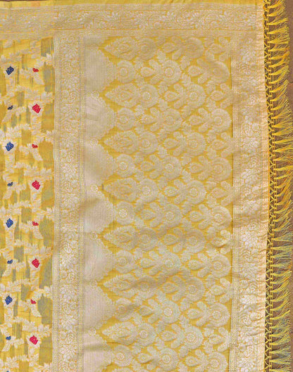 Light Yellow Chanderi Woven Saree