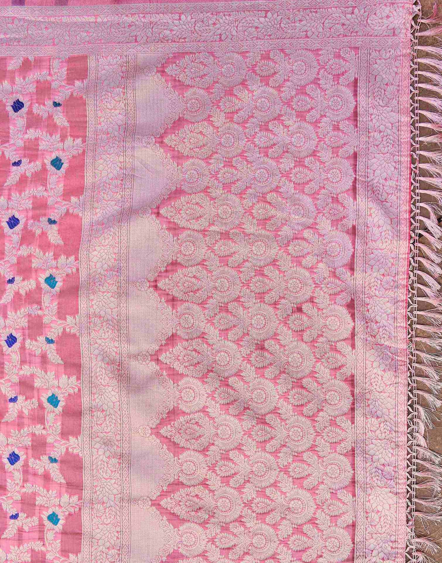 Light Pink Chanderi Woven Saree