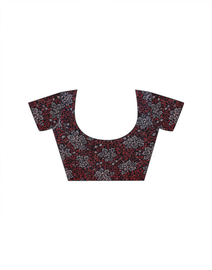 White Linen Printed Saree