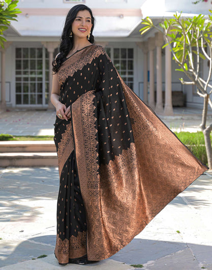 Black Silk Woven Banarasi Saree