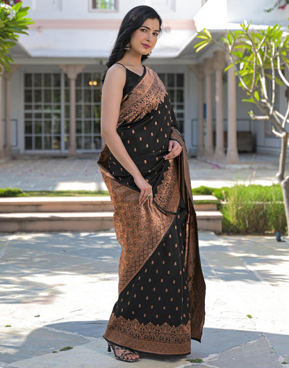 Black Silk Woven Banarasi Saree