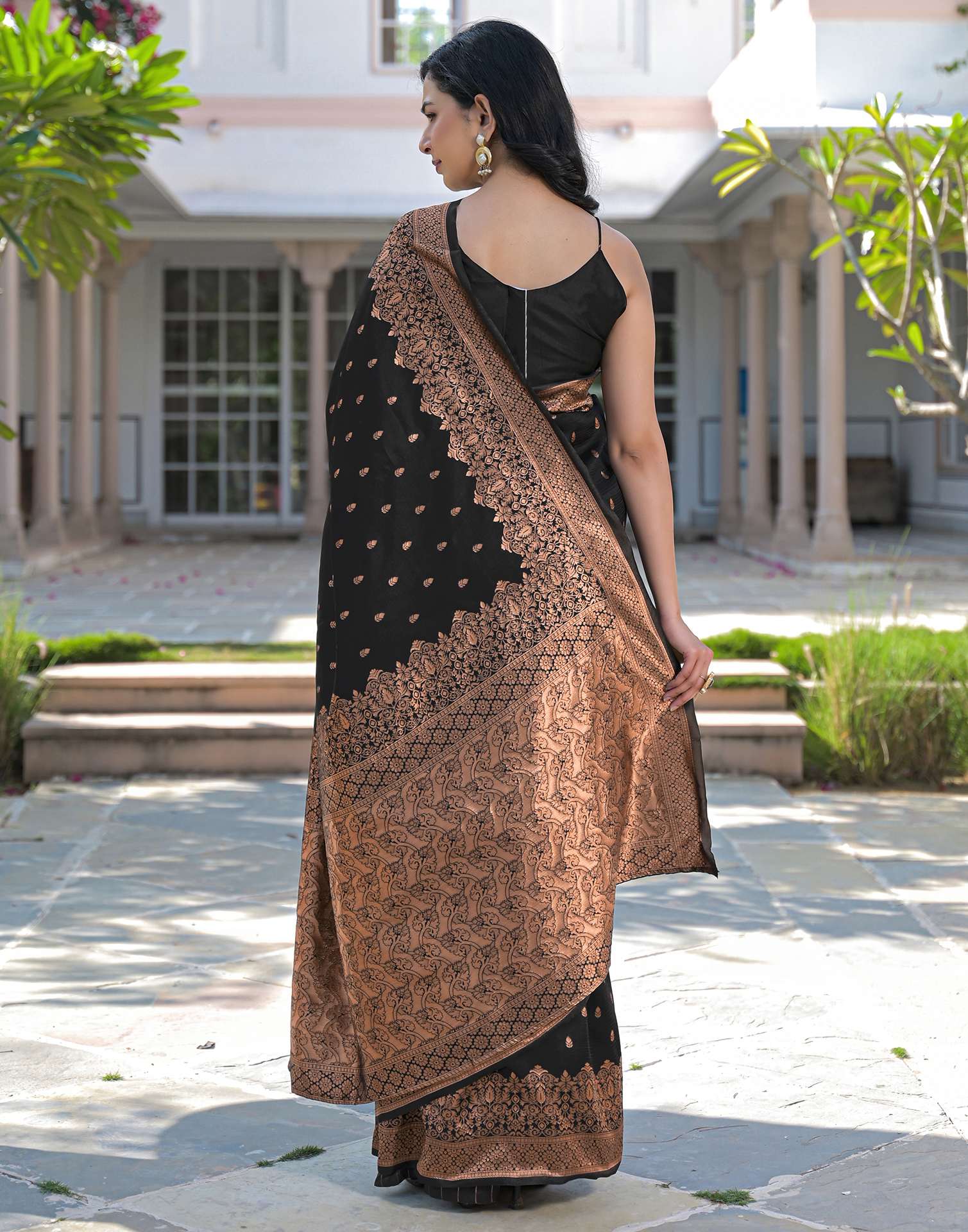 Black Silk Woven Banarasi Saree