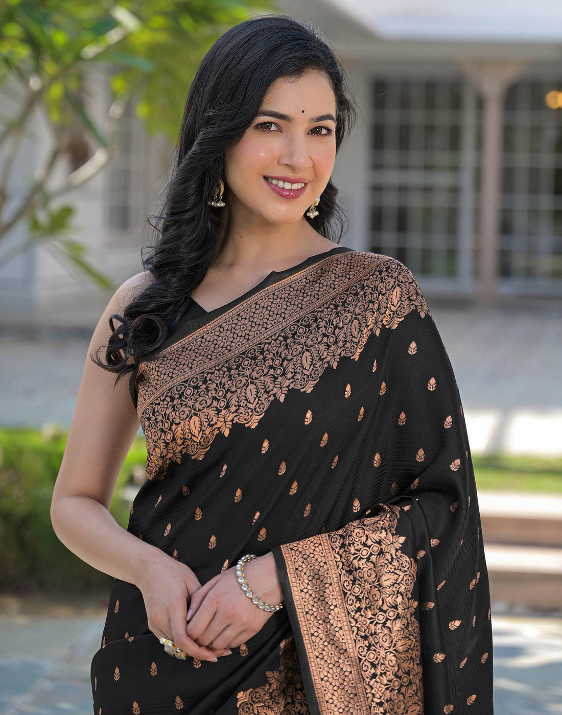 Black Silk Woven Banarasi Saree
