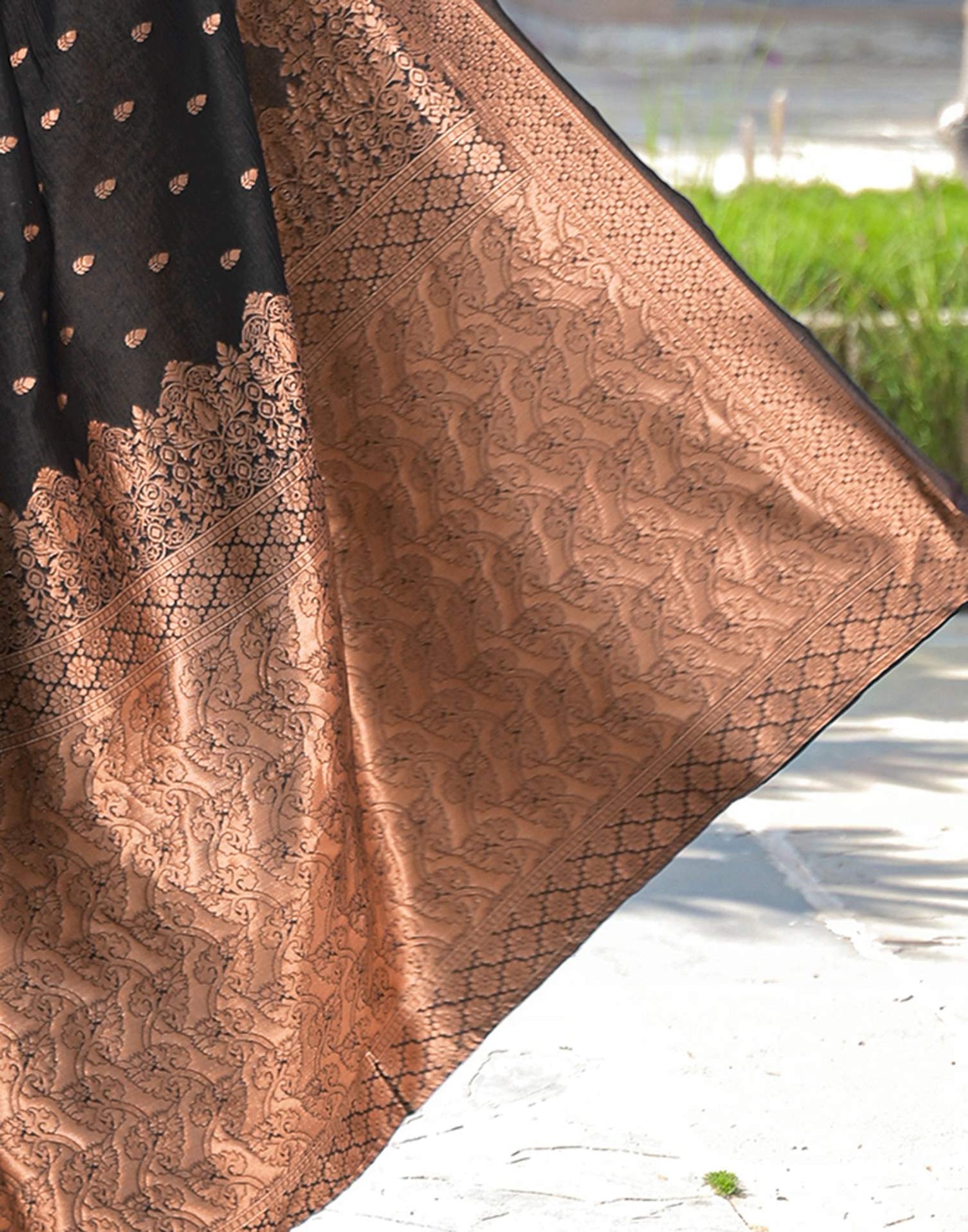 Black Silk Woven Banarasi Saree