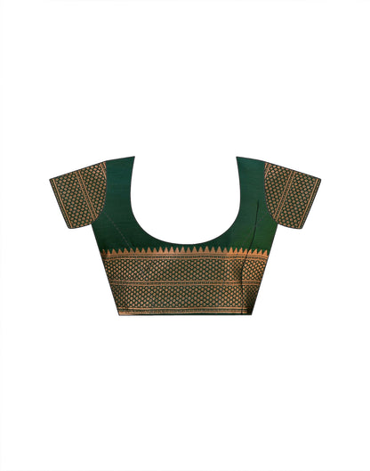 Dark Green Silk Woven Banarasi Saree