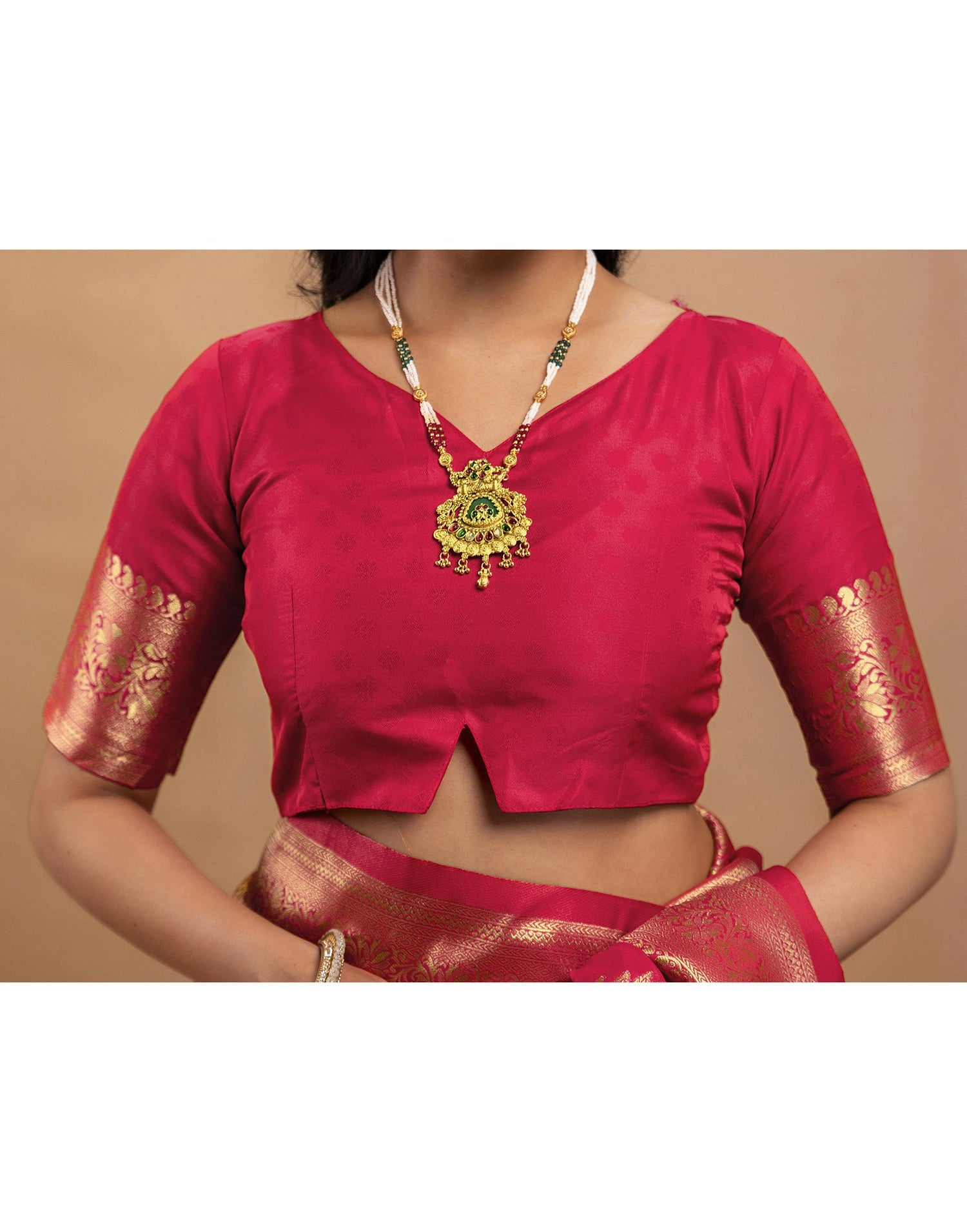 Pink Silk Woven Banarasi Saree
