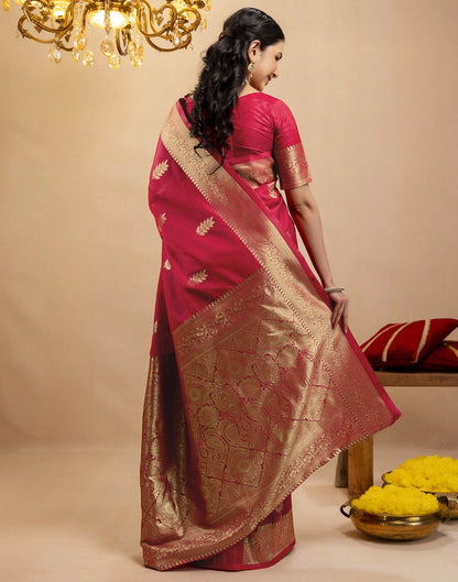 Pink Silk Woven Banarasi Saree