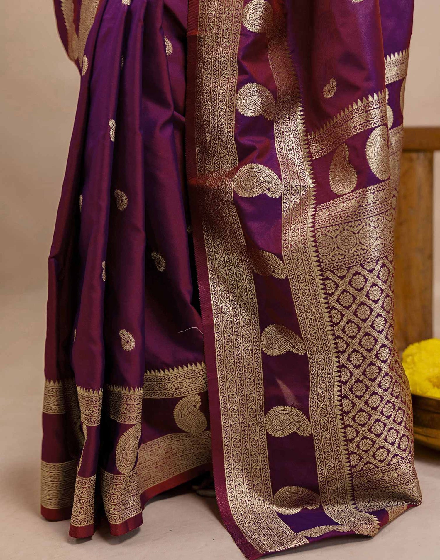Purple Silk Woven Banarasi Saree