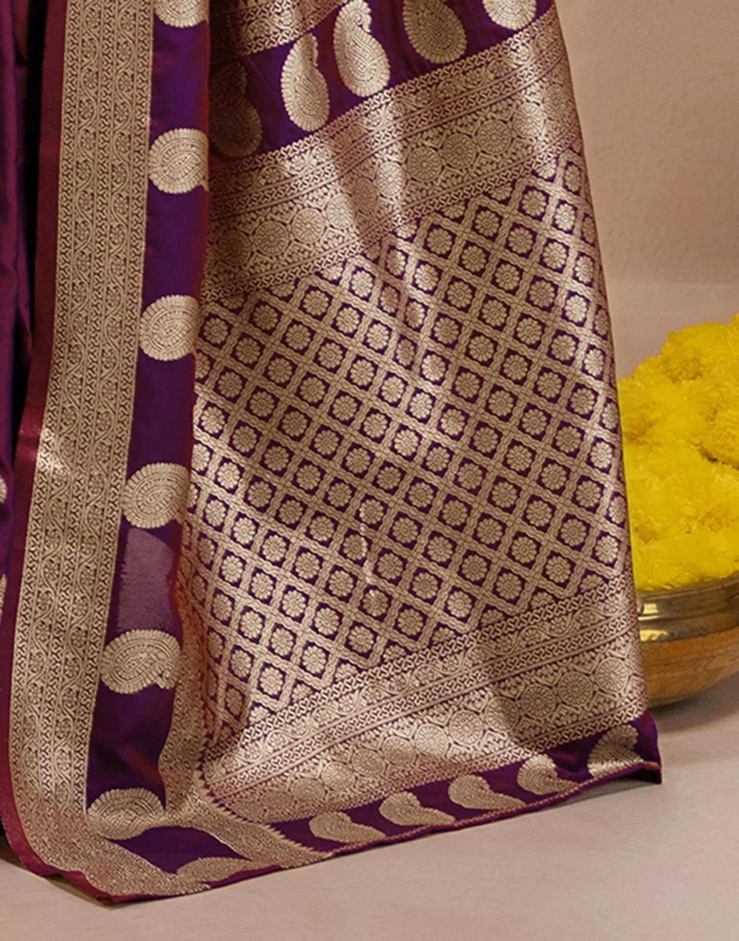Purple Silk Woven Banarasi Saree