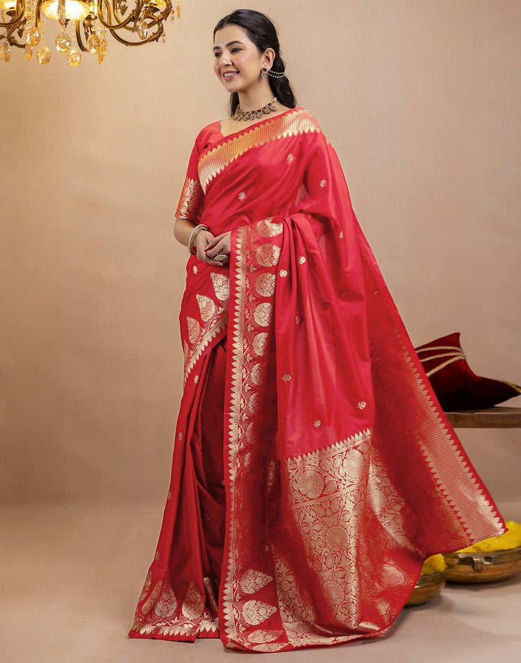 Red Silk Woven Banarasi Saree