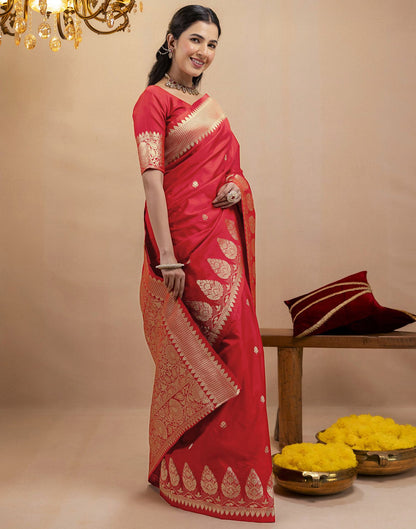 Red Silk Woven Banarasi Saree