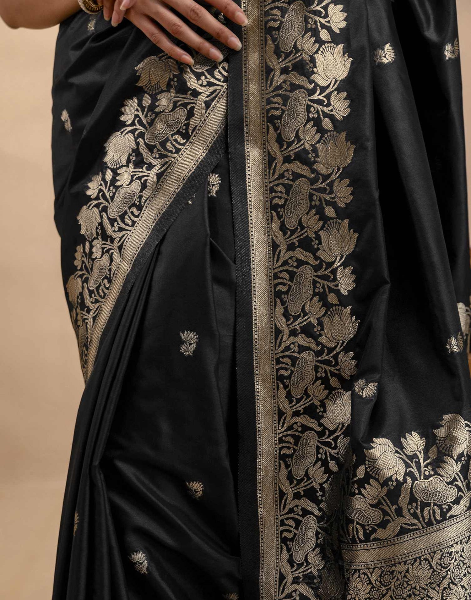 Black Silk Woven Banarasi Saree