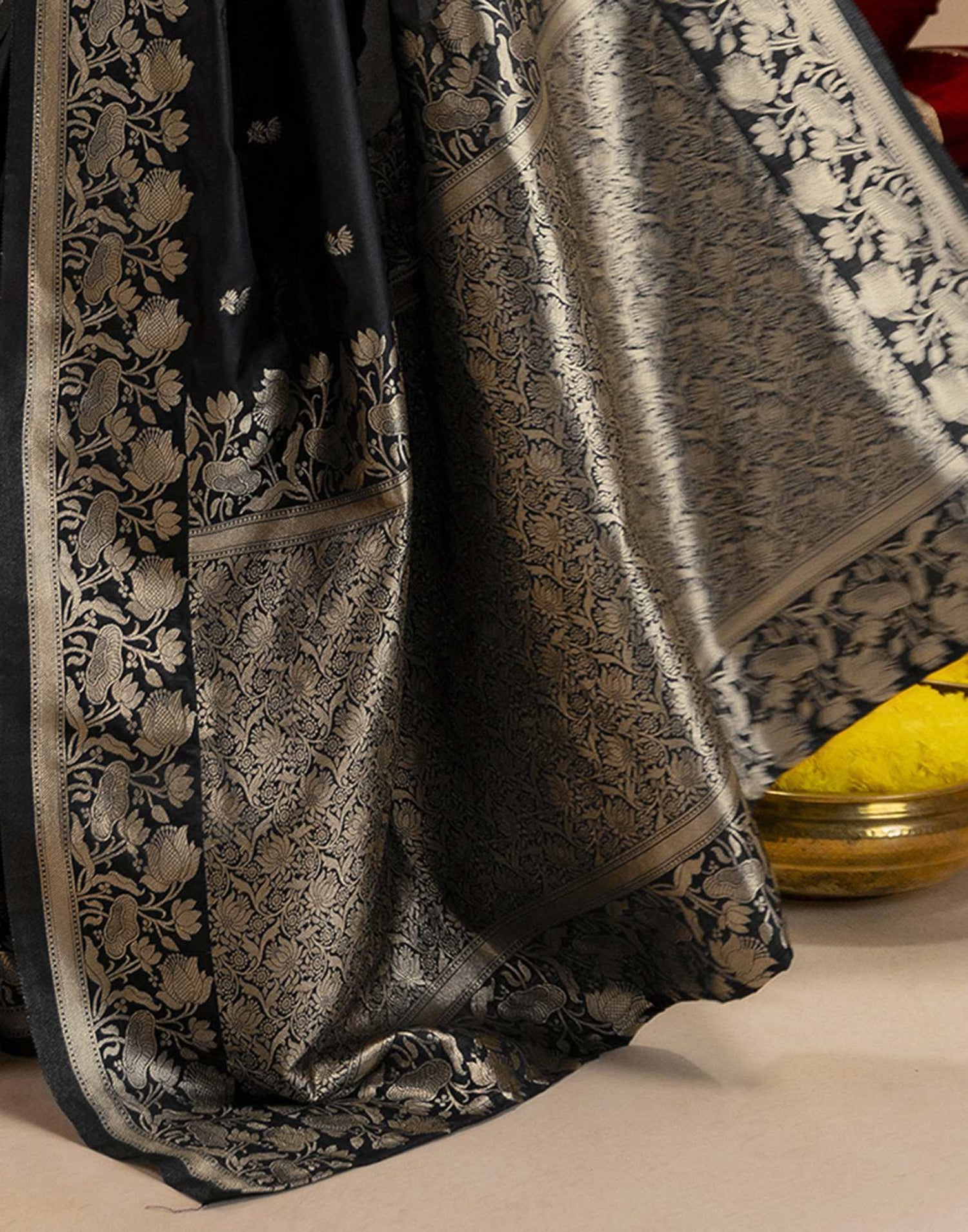 Black Silk Woven Banarasi Saree