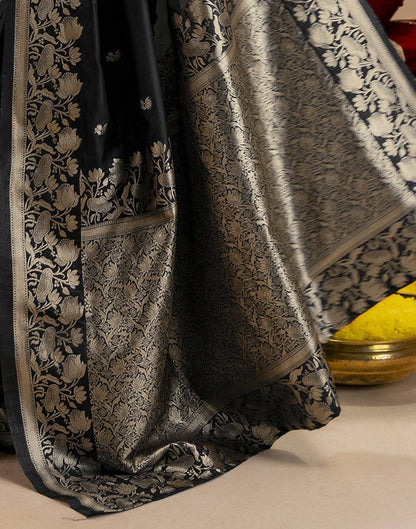 Black Silk Woven Banarasi Saree