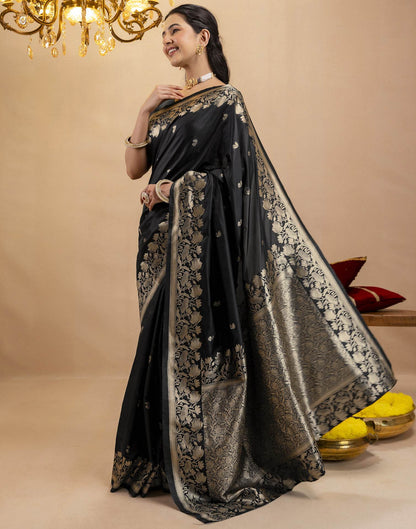 Black Silk Woven Banarasi Saree