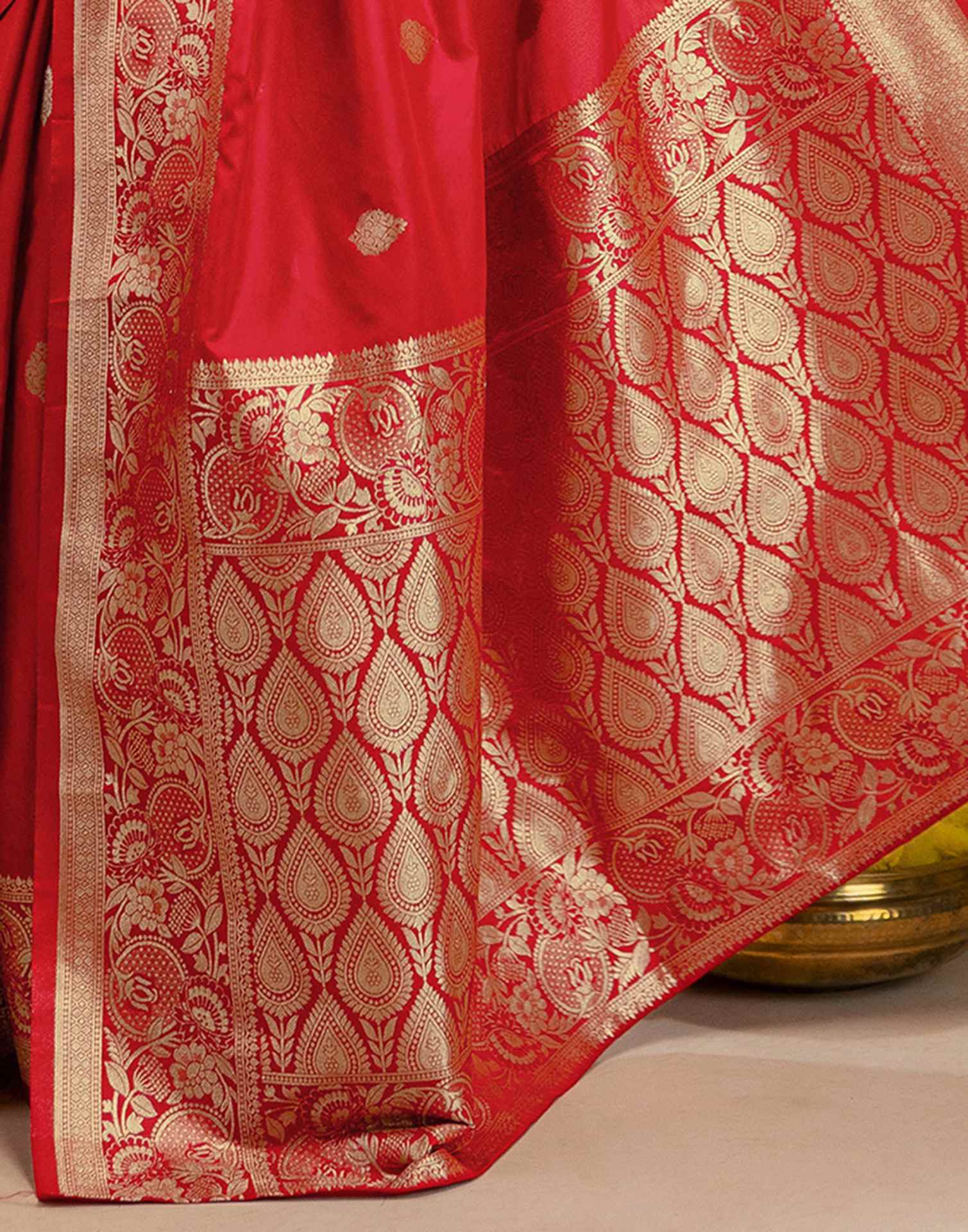 Red Silk Woven Banarasi Saree