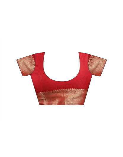 Red Silk Woven Banarasi Saree