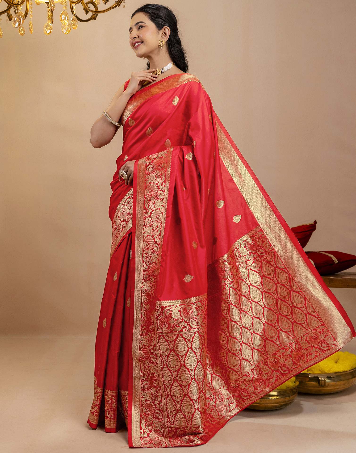 Red Silk Woven Banarasi Saree