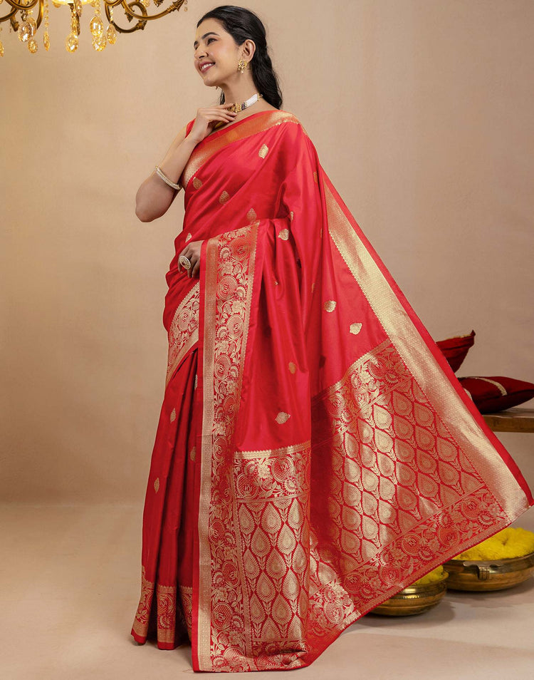 Red Silk Woven Banarasi Saree