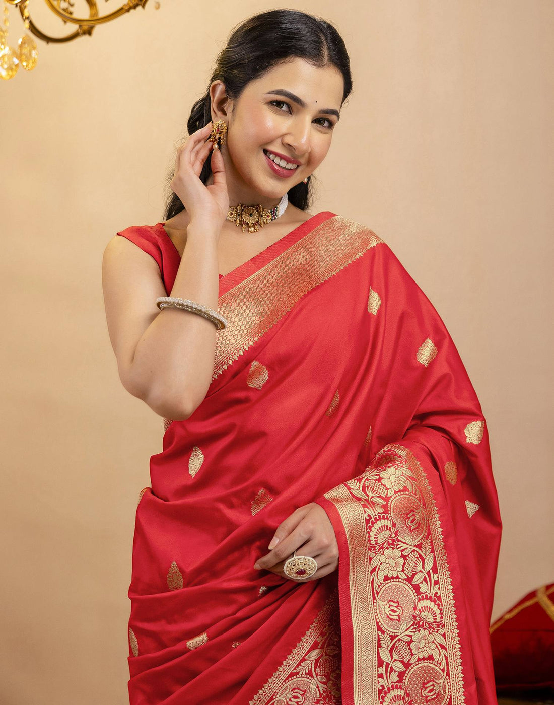 Red Silk Woven Banarasi Saree
