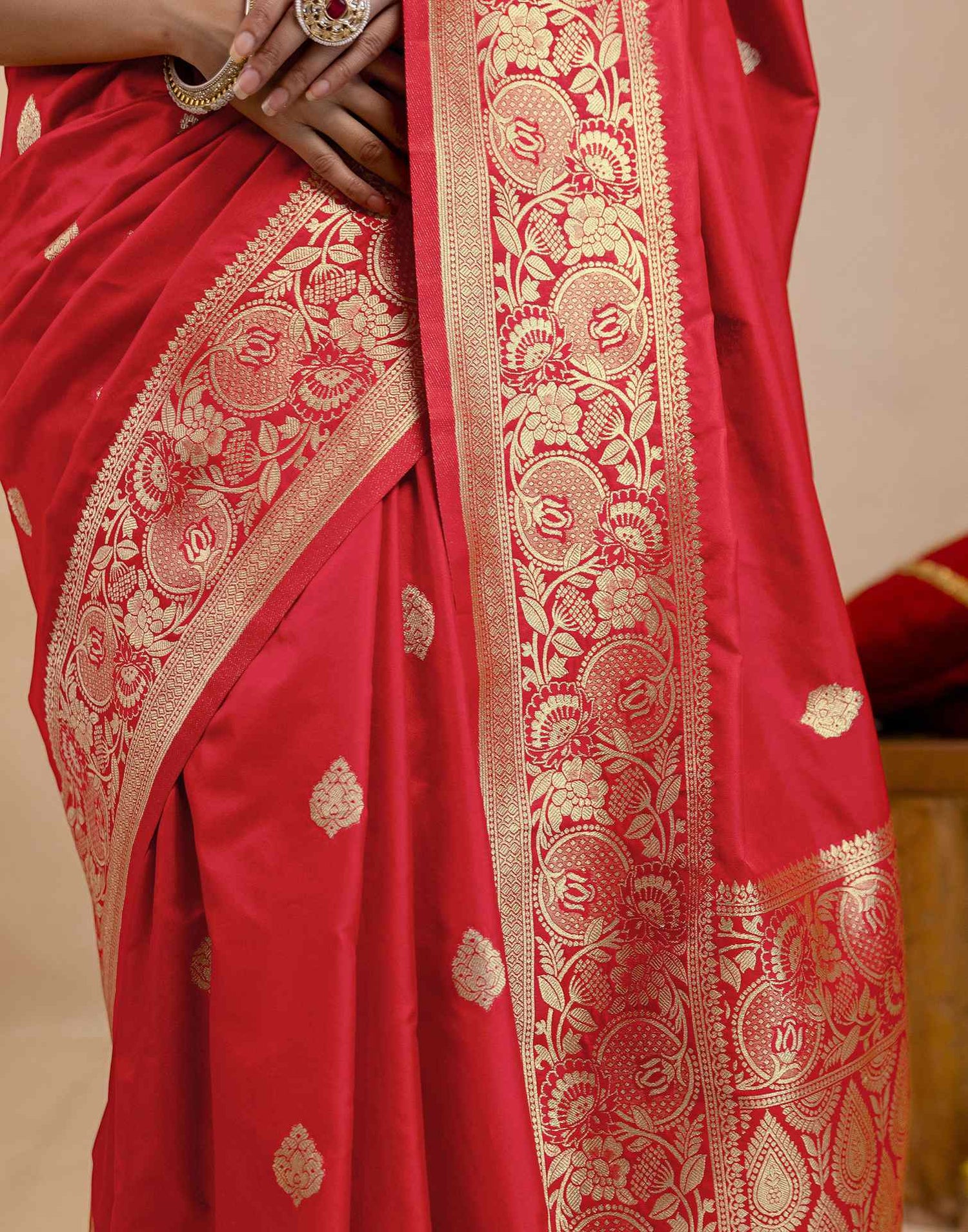 Red Silk Woven Banarasi Saree