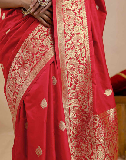 Red Silk Woven Banarasi Saree