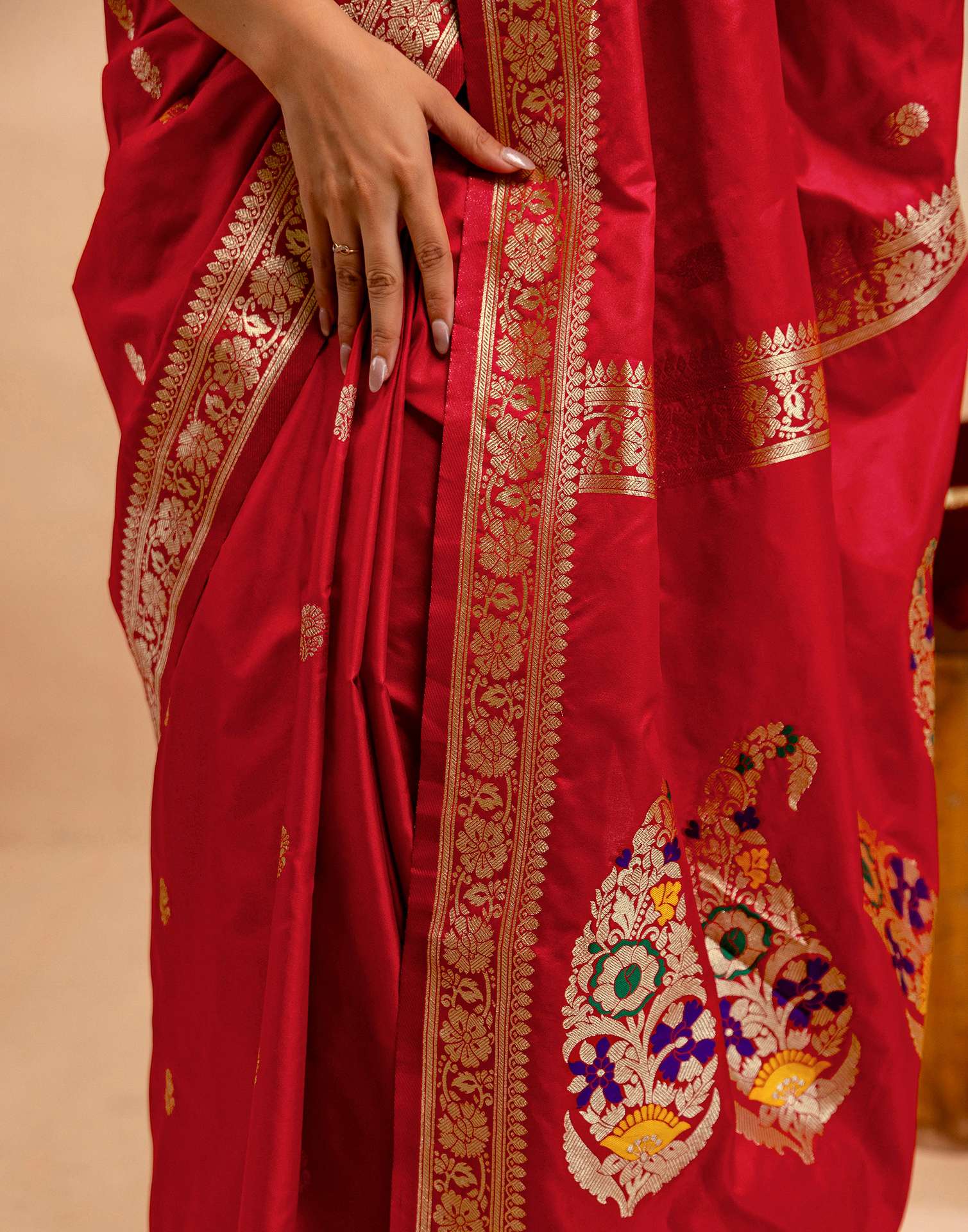 Red Silk Woven Banarasi Saree