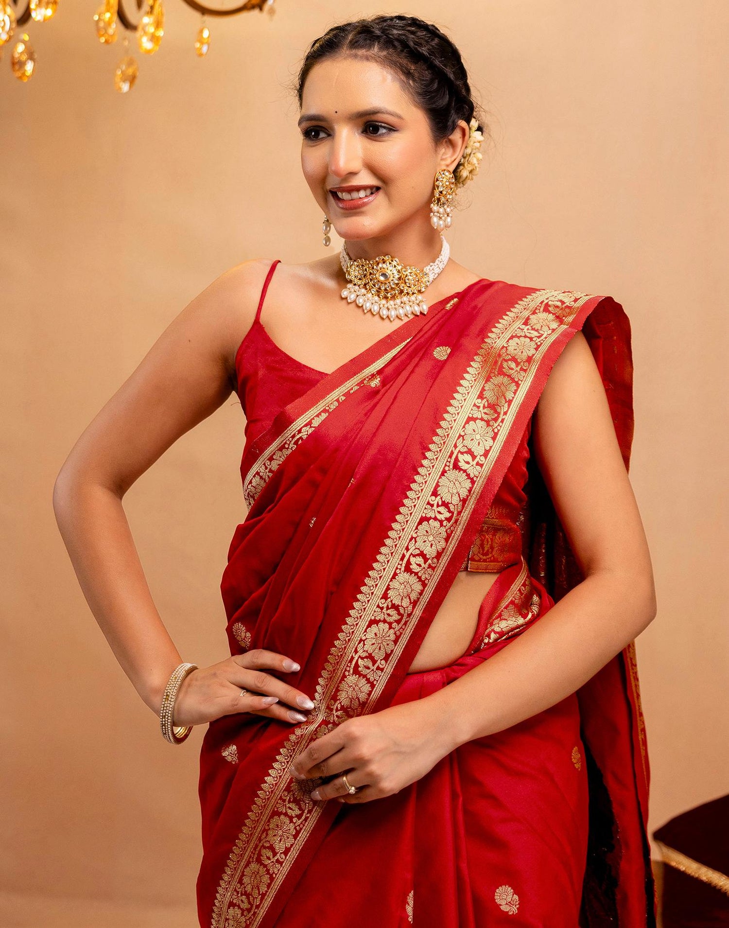 Red Silk Woven Banarasi Saree