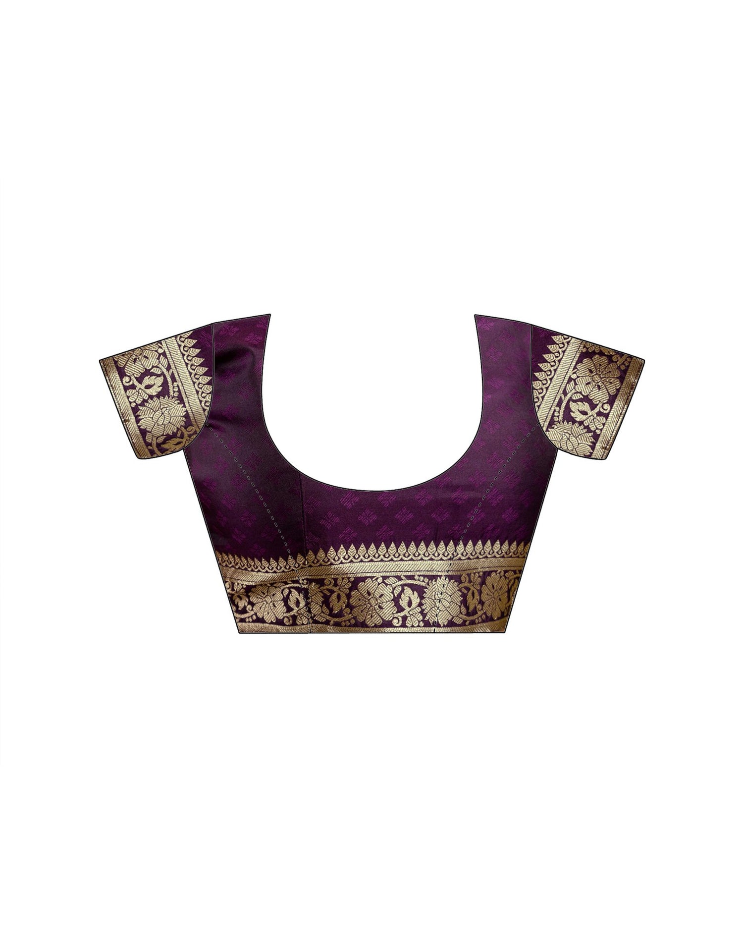 Dark Purple Silk Woven Banarasi Saree