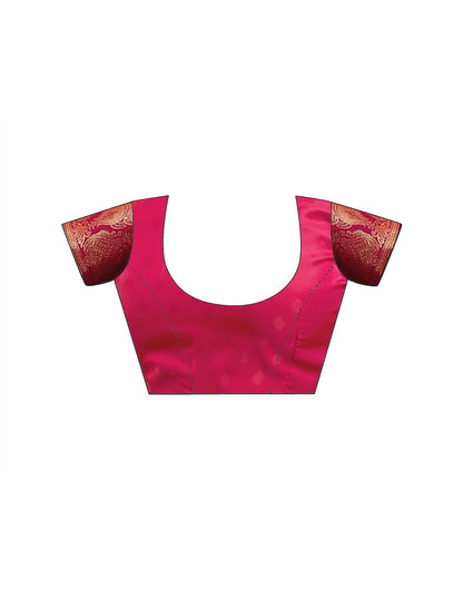Pink Silk Woven Banarasi Saree