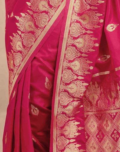 Pink Silk Woven Banarasi Saree