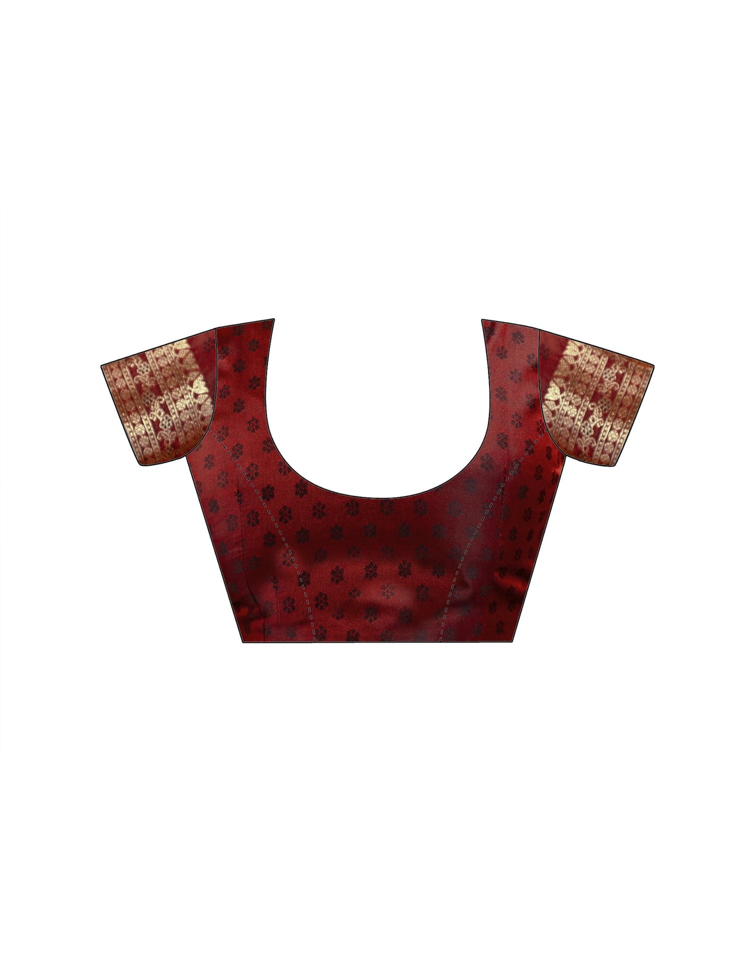 Dark Maroon Silk Woven Banarasi Saree