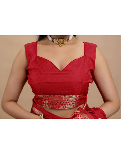 Red Silk Woven Banarasi Saree