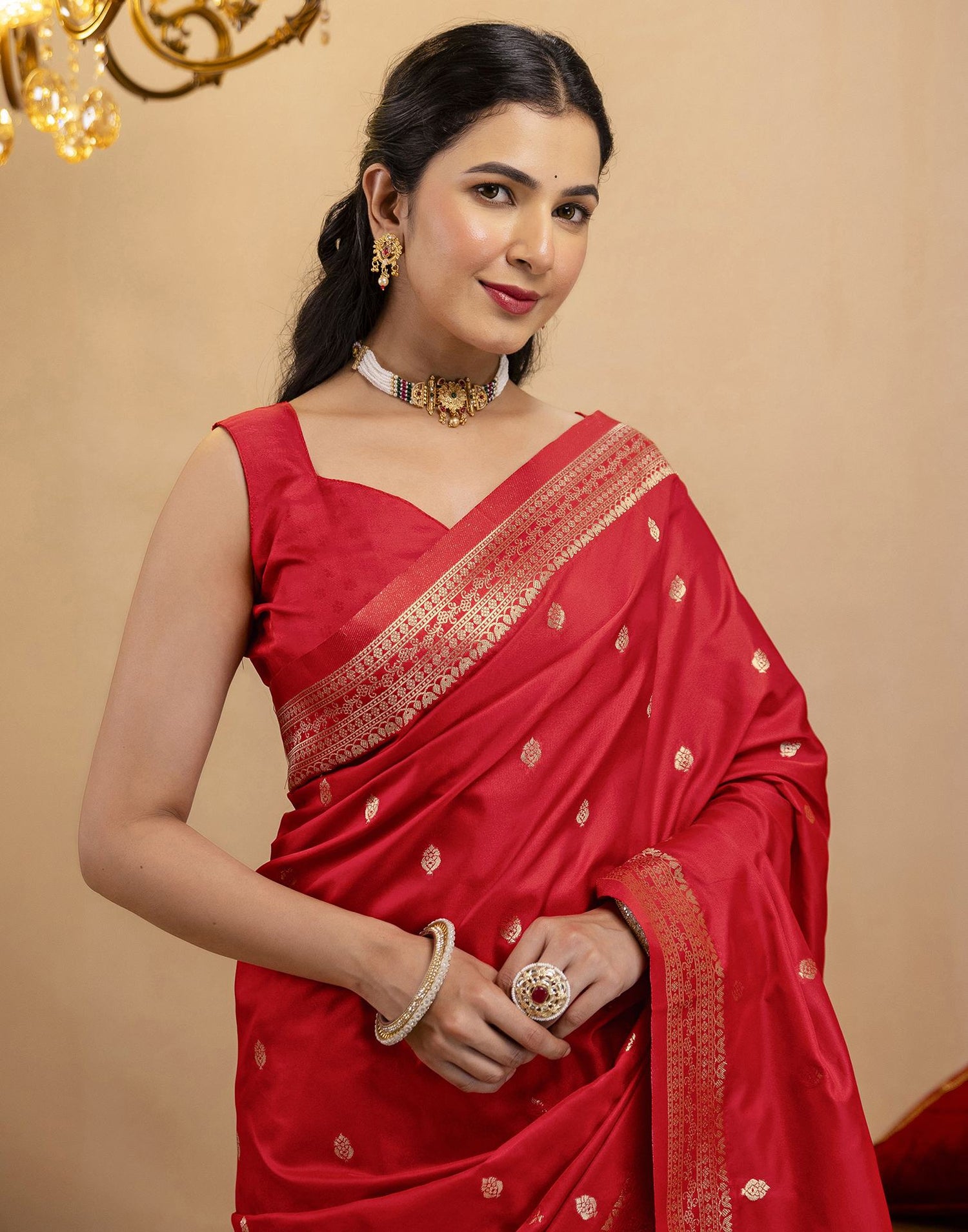 Red Silk Woven Banarasi Saree