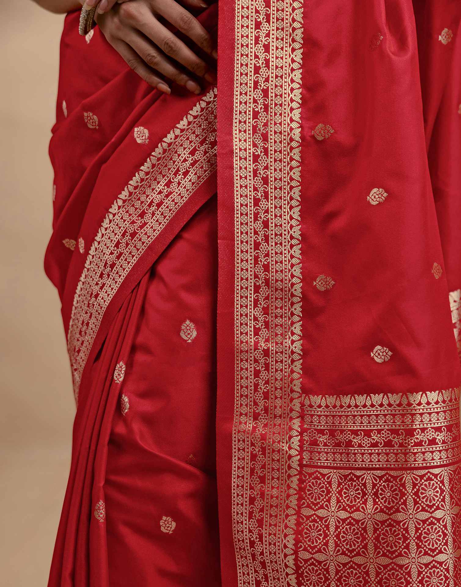 Red Silk Woven Banarasi Saree