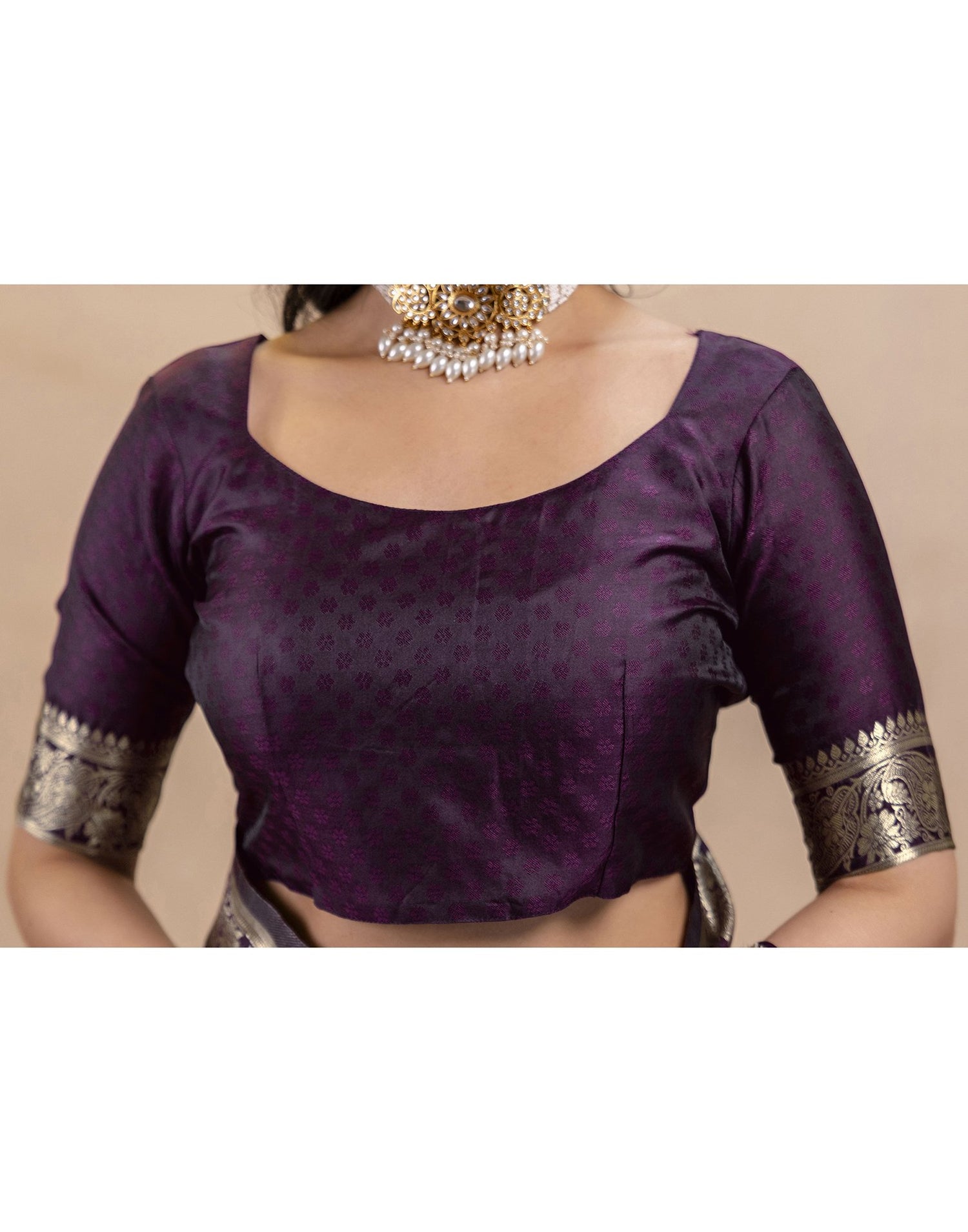 Dark Purple Silk Woven Banarasi Saree