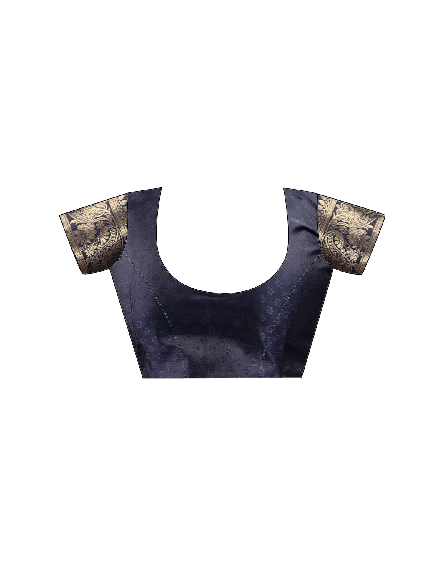 Navy Blue Silk Woven Banarasi Saree
