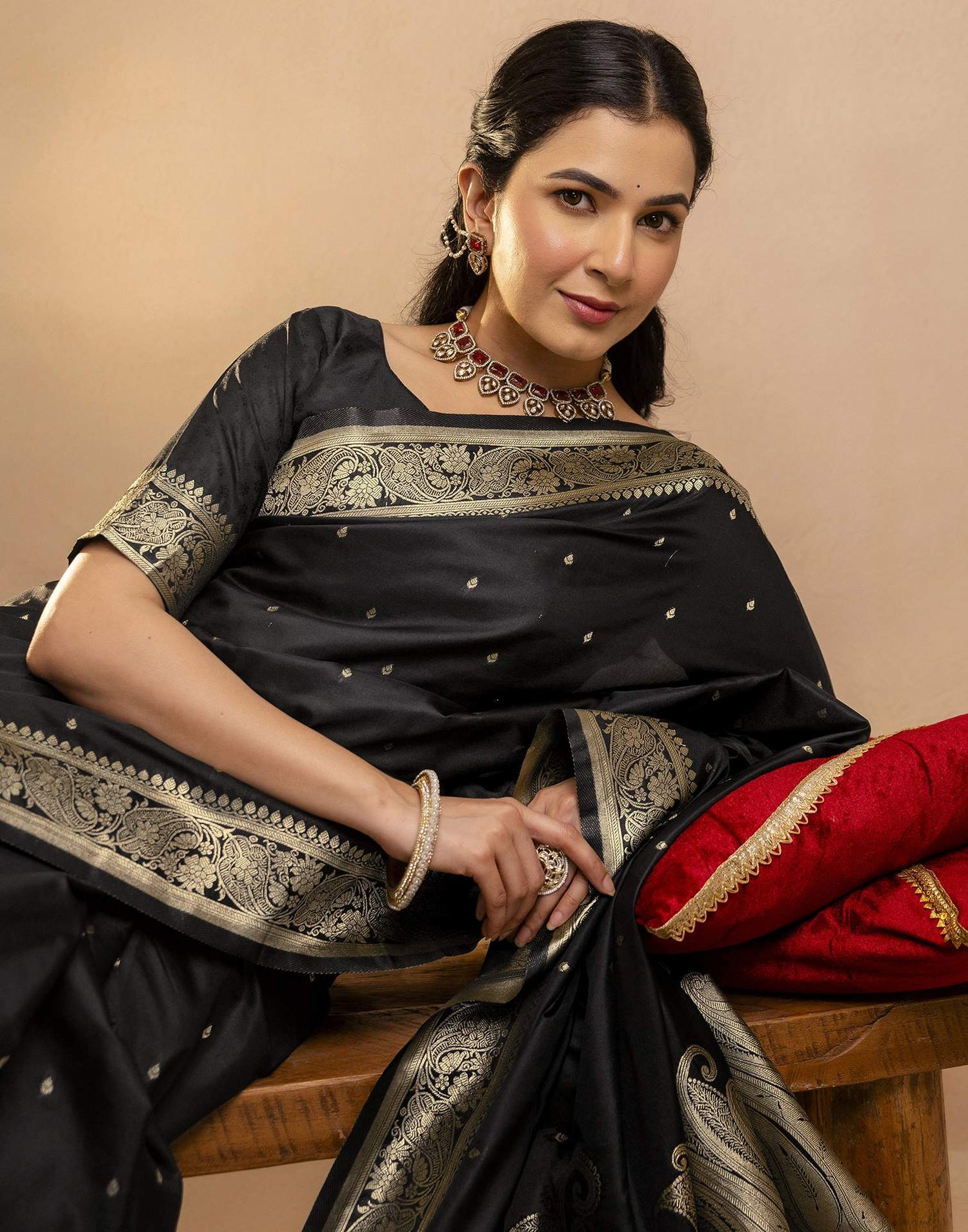Black Silk Woven Banarasi Saree