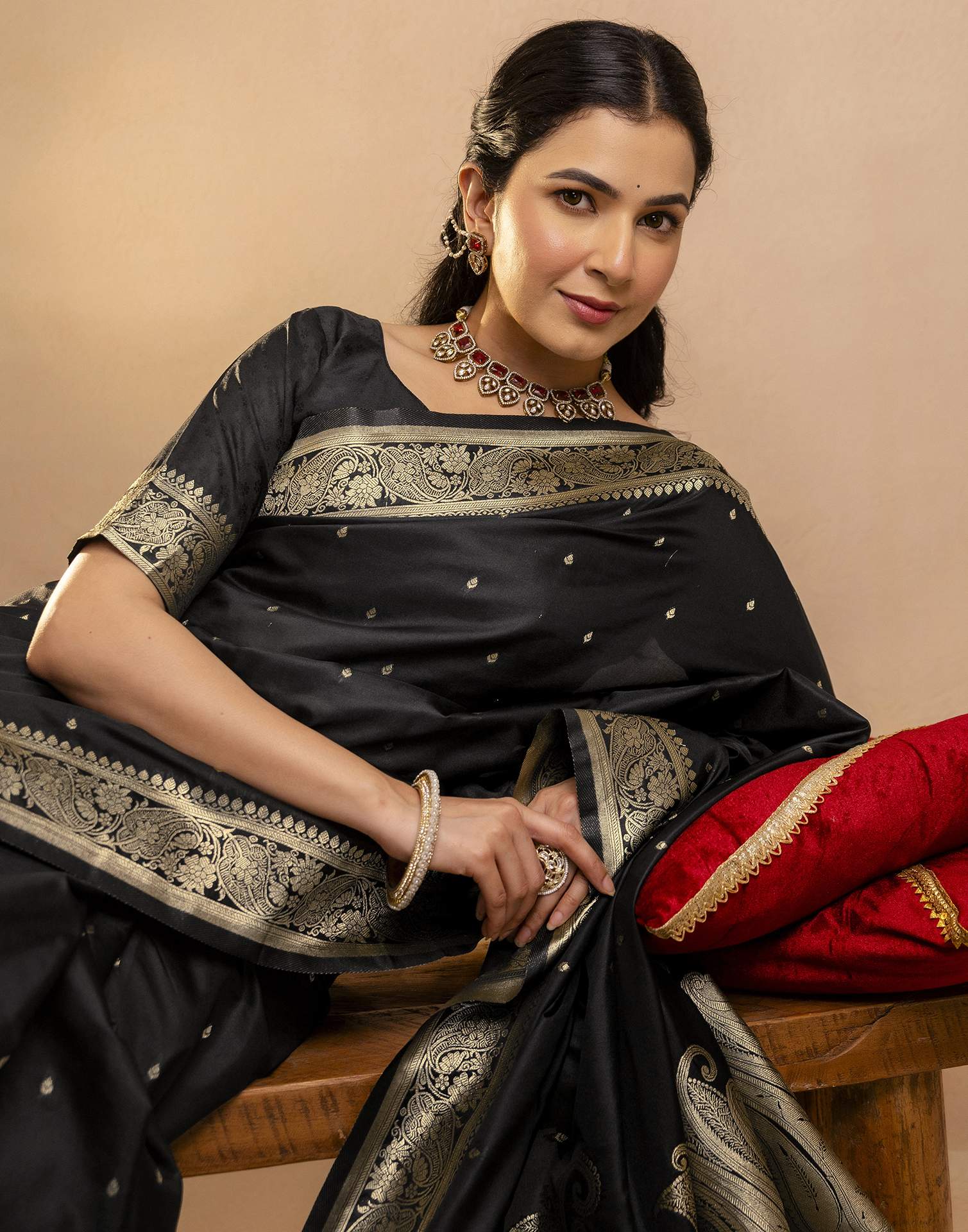 Black Silk Woven Banarasi Saree