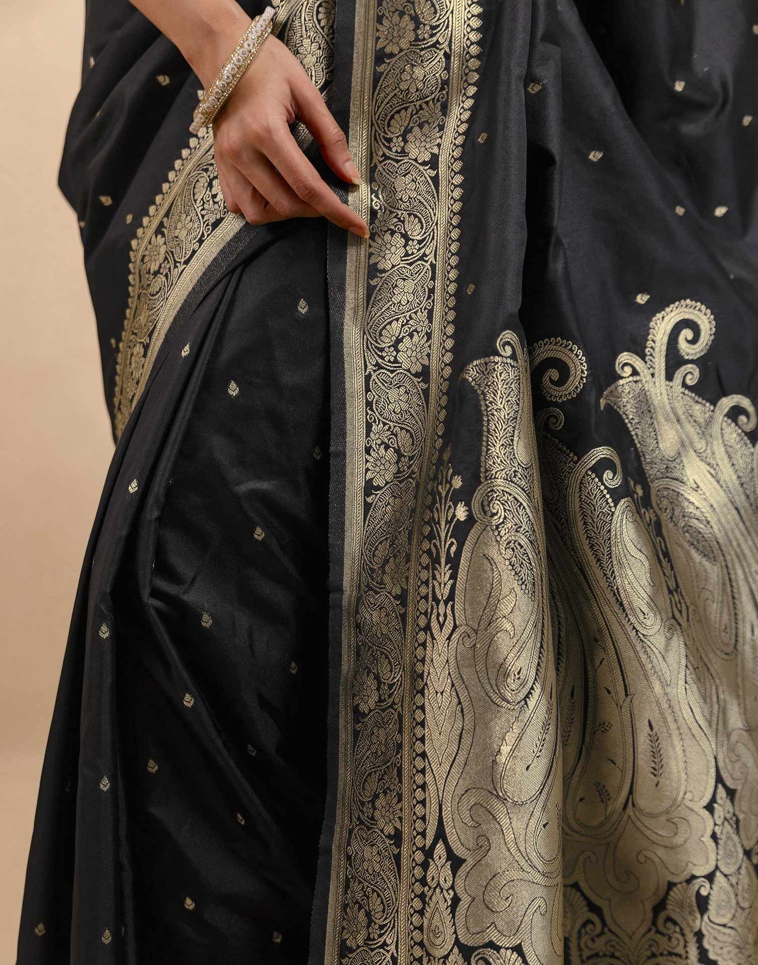 Black Silk Woven Banarasi Saree