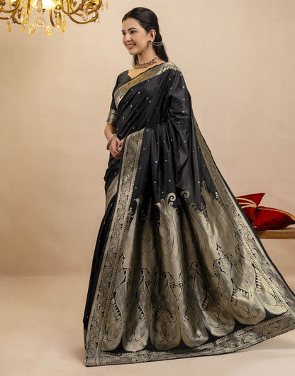Black Silk Woven Banarasi Saree