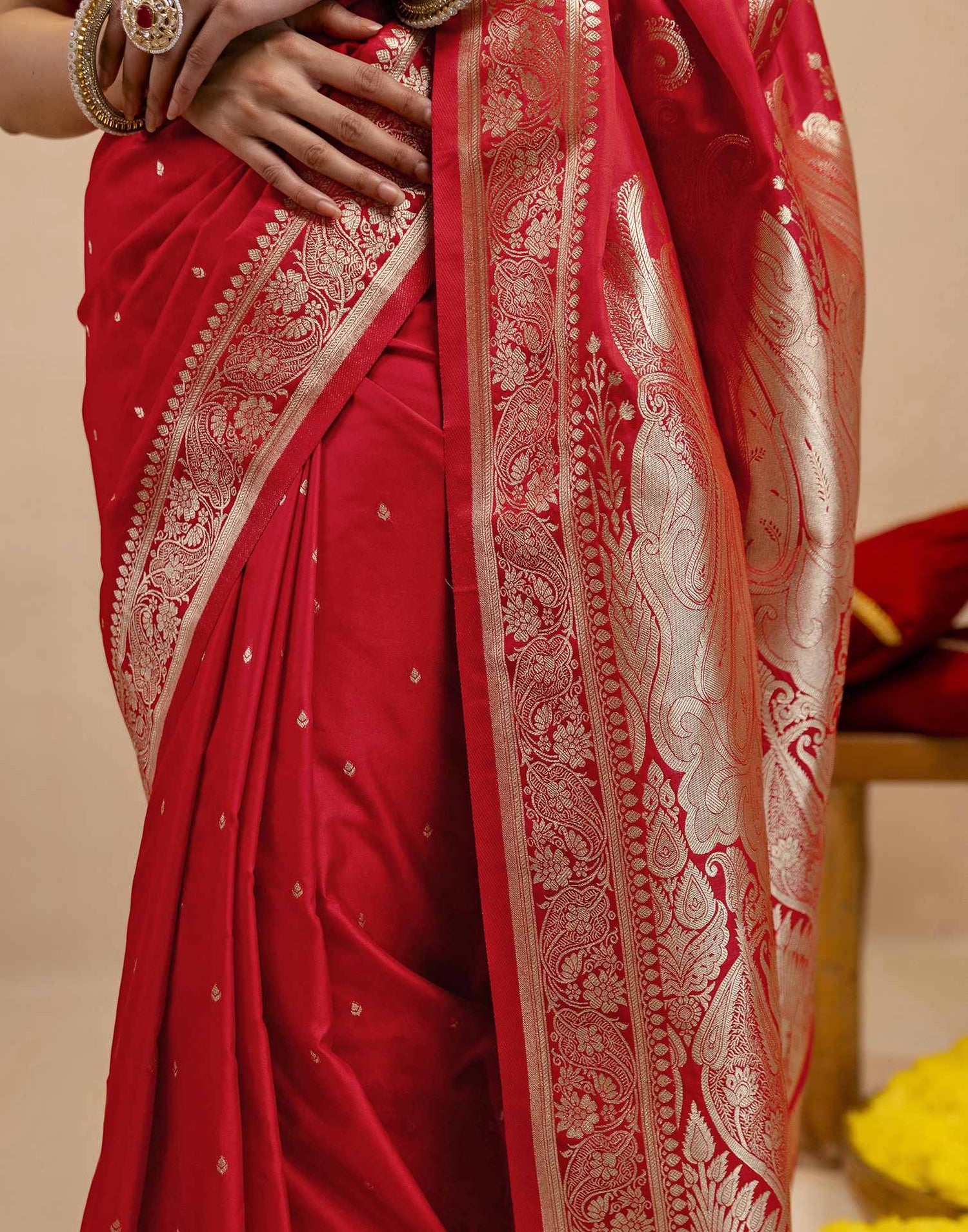 Red Silk Woven Banarasi Saree