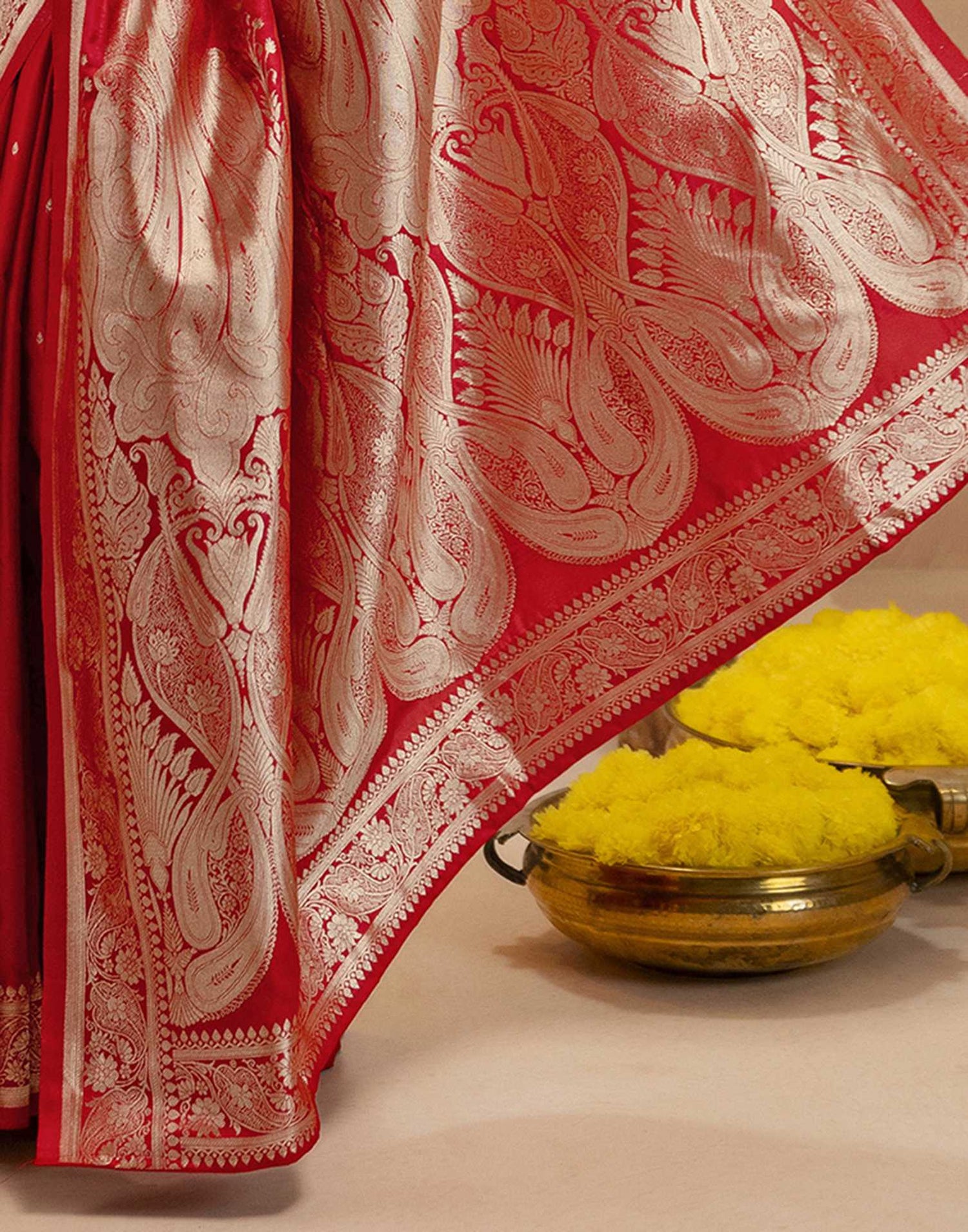 Red Silk Woven Banarasi Saree